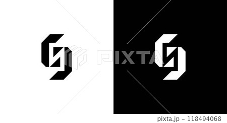 Modern and sophisticated SN logo design 118494068