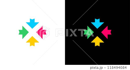 The X arrow logo design is unique and colorful The X arrow logo design is unique and colorful 118494084