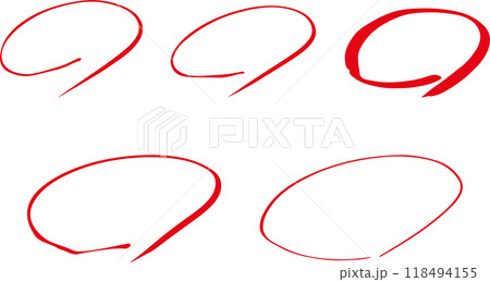 手描き赤丸　採点　テストセット 118494155