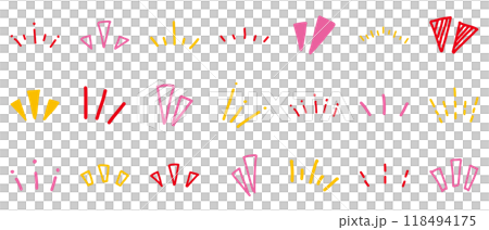 Realization, reaction, handwritten, inspiration, set, red, yellow, pink 118494175