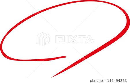 手描き赤丸　採点　テスト 118494288