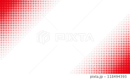 ハーフトーン　背景　フレーム　赤　斜め	 118494393