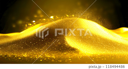キラキラ光る砂金の山みたいなゴージャスな背景 118494486