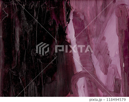 油彩の濃い赤紫系の手描きテクスチャ 油彩の濃い赤紫系の手描きテクスチャ 118494579