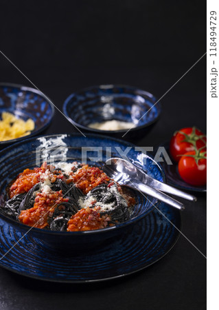 Italian still life with pasta and tomatoes 118494729