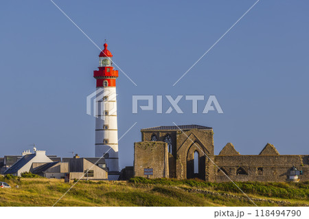 Saint-Mathieu Lighthouse, Pointe Saint-Mathieu in Plougonvelin, Finistere, France 118494790