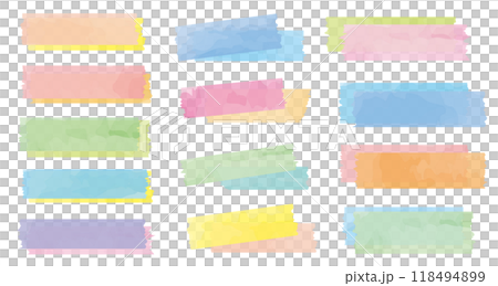 Masking watercolor colorful overlapping decoration set 118494899