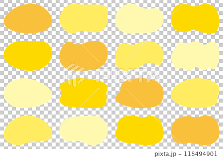 Shape Yellow Simple Set Horizontal Blob 118494901
