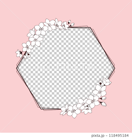 Cherry blossom vector frame material Cherry blossom vector frame material 118495184
