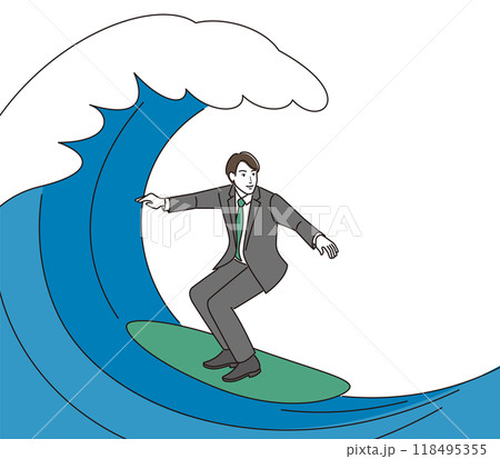 社会の波を乗りこなすビジネスマン 118495355