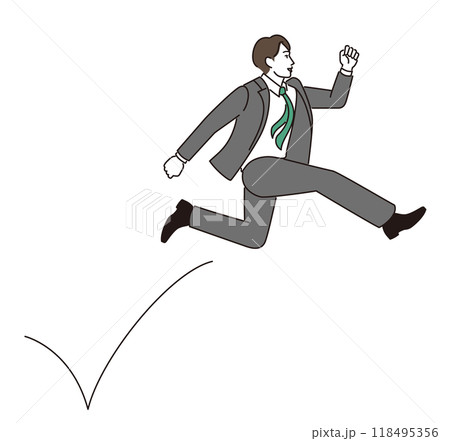 ジャンプをするビジネスマン ジャンプをするビジネスマン 118495356