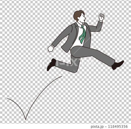 ジャンプをするビジネスマン ジャンプをするビジネスマン 118495356