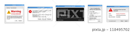Warning notifications about viruses. Boot menu options. 118495702