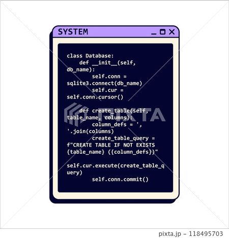 Old system message in purple color with code. 118495703