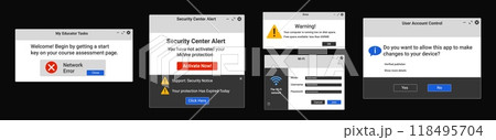 Security center alert popup. The wifi network interface. User account control. 118495704