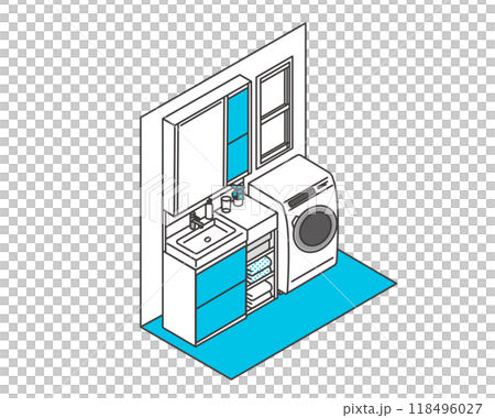 洗面台のアイソメベクターイラスト／リフォーム／家電 118496027