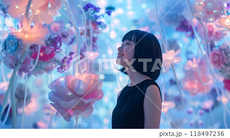 イマーシブ体験をしている若い女性 118497236