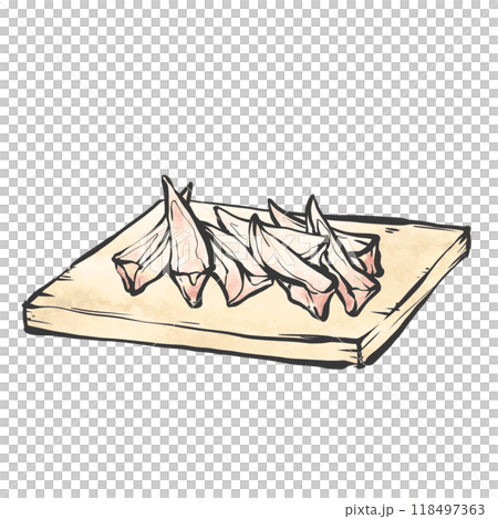 ヤゲン軟骨の手描き筆絵風イラスト ヤゲン軟骨の手描き筆絵風イラスト 118497363