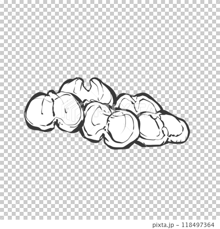 砂肝の手描き筆絵風イラスト 118497364