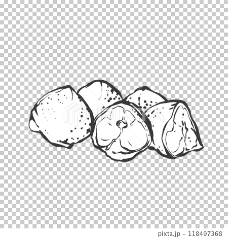 ぼんじりの手描き筆絵風イラスト 118497368