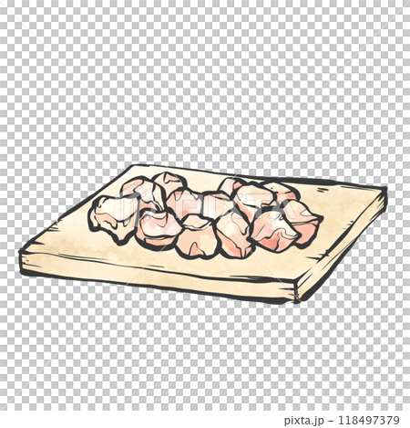 鶏ひざ軟骨の手描き筆絵風イラスト 鶏ひざ軟骨の手描き筆絵風イラスト 118497379