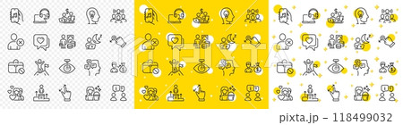 Outline Drag drop, Couple and Money profit line icons pack for web with Consult, Jobless, Delete user line icon. Mental health, Salary, Touchscreen gesture pictogram icon. Cleaning. Vector Outline Drag drop, Couple and Money profit line icons pack for web with Consult, Jobless, Delete user line icon. Mental health, Salary, Touchscreen gesture pictogram icon. Cleaning. Vector 118499032