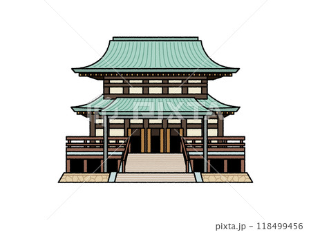 千葉県成田市にある成田山 新勝寺 大本堂のイラスト 千葉県成田市にある成田山 新勝寺 大本堂のイラスト 118499456
