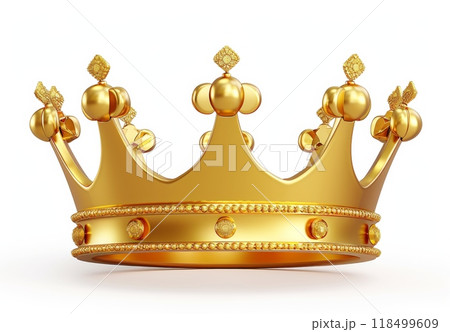 黄金の王冠の3Dベクターアイコン 黄金の王冠の3Dベクターアイコン 118499609