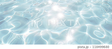 水の波紋 水色のプールの背景 118499680