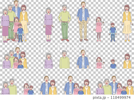 3 generations 6 people family _ smile _ set 118499974