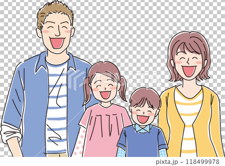 Family of four _ smile _ upper body 118499978