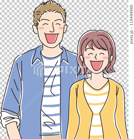 若い夫婦_笑顔_上半身 若い夫婦_笑顔_上半身 118499980
