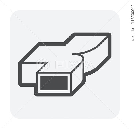 Ducting pipe equal T or tee vector icon, part for ductwork. Ducting pipe equal T or tee vector icon, part for ductwork. 118500643