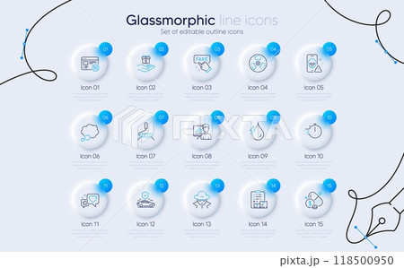 Set of Hydroelectricity, Loyalty program and Talk bubble line icons for web app. Paint roller, Cyber attack, Cooking timer icons. Chemical hazard, Heart, Medicine price signs. Vector Set of Hydroelectricity, Loyalty program and Talk bubble line icons for web app. Paint roller, Cyber attack, Cooking timer icons. Chemical hazard, Heart, Medicine price signs. Vector 118500950