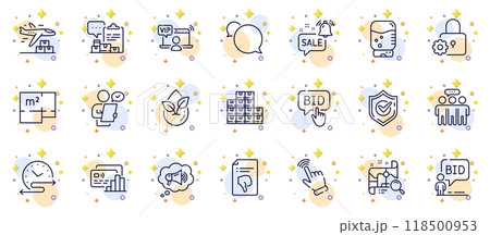 Outline set of Cursor, Messenger and Search map line icons for web app. Include Thumb down, Wholesale inventory, Confirmed pictogram icons. Water cooler, Floor plan, Employees group signs. Vector 118500953
