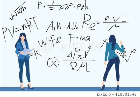 Physics formula illustration Physics formula illustration 118501348
