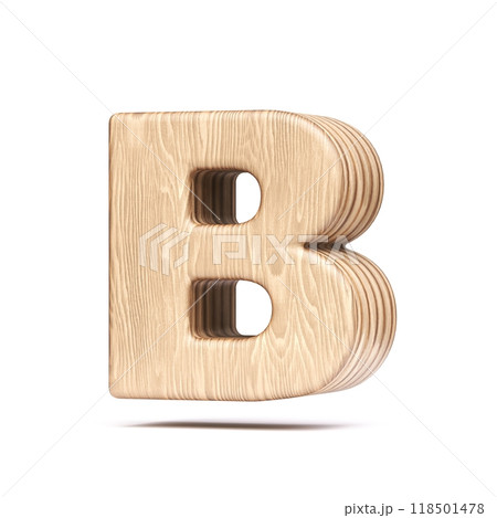 Plywood font Letter B 3D 118501478