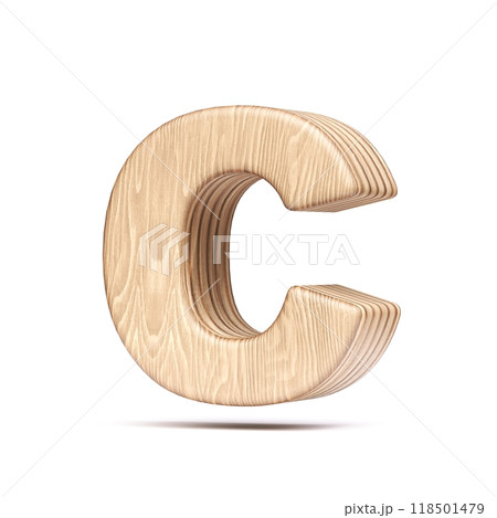 Plywood font Letter C 3D 118501479