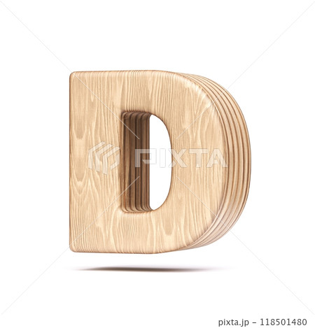 Plywood font Letter D 3D 118501480