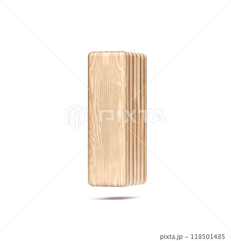Plywood font Letter I 3D Plywood font Letter I 3D 118501485
