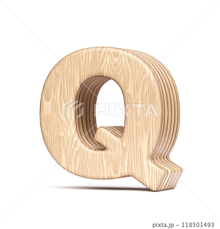 Plywood font Letter Q 3D 118501493