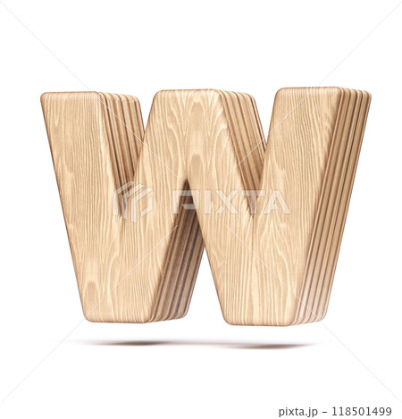 Plywood font Letter W 3D 118501499