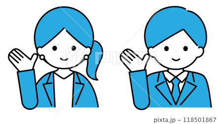 案内するスーツの男女 118501867