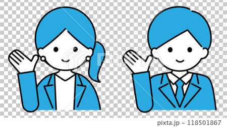 案内するスーツの男女 118501867