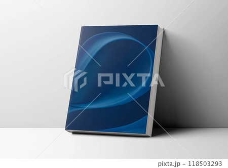 ミニマルデザインの青いブックカバー ミニマルデザインの青いブックカバー 118503293