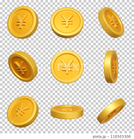 3DCG | Set of Japanese yen coins from various angles 3DCG | Set of Japanese yen coins from various angles 118503300
