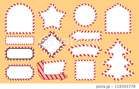 Christmas candy cane frame template set 118503776