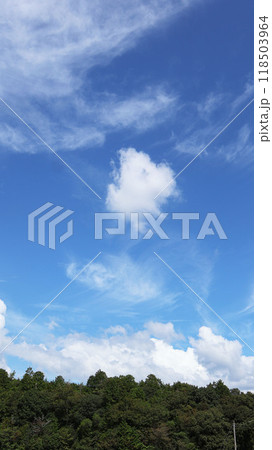 九月の快晴と白い雲 118503964