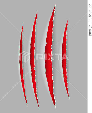 trace of scratches with claws until blood vector illustration 118504082