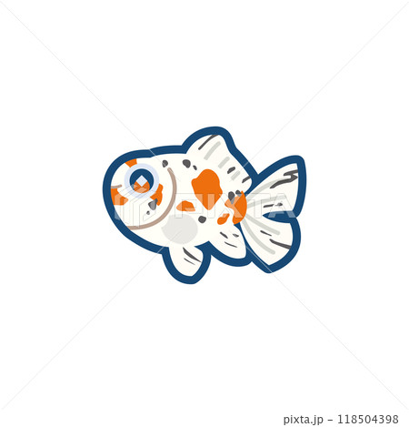 かわいい金魚(江戸地金)のイラスト かわいい金魚(江戸地金)のイラスト 118504398